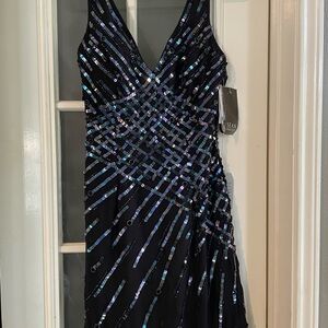Sean Collection Black Sequined Mini Dress Sz 2